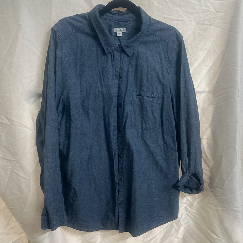 J. Jill Women's Blue Button Down Shirt